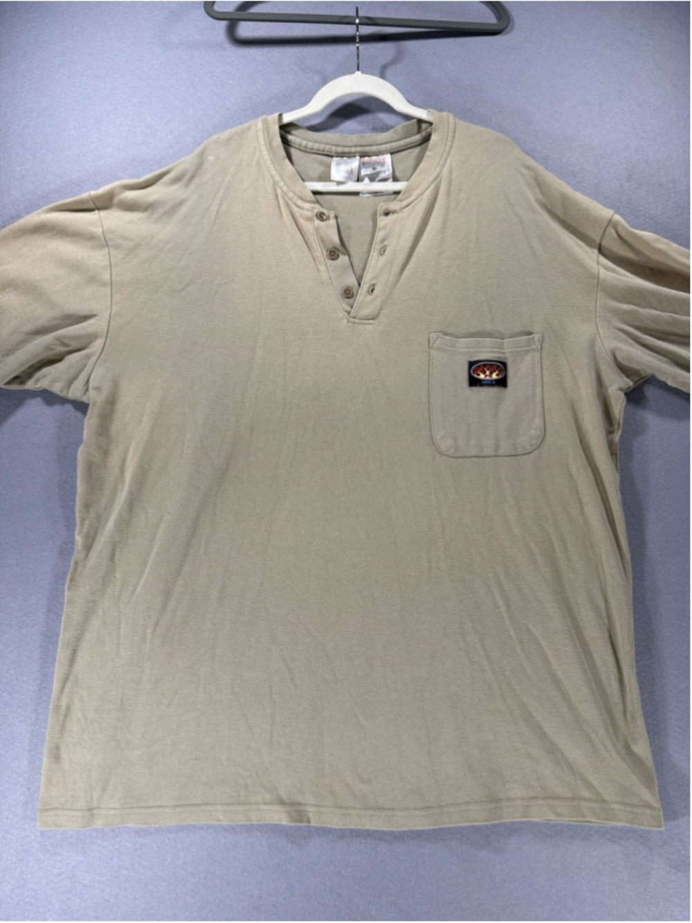 Rasco FR HRC 2 Long Sleeve Khaki Pocket Shirt 3XL Heavy Henley